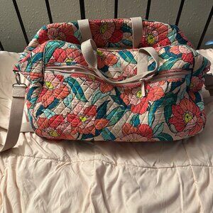 Vera Bradley Vintage Floral Pattern Medium Traveler Bag